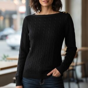 Black Cable Knit Sweater